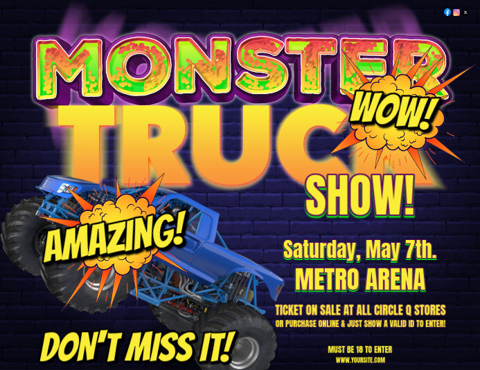 Monster Truck Show Ad Flyer Flyer (us Letter) template
