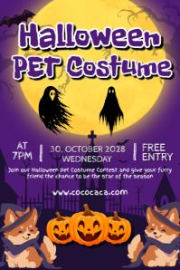 Roxo Halloween Pet Costume Contest Plakat Template