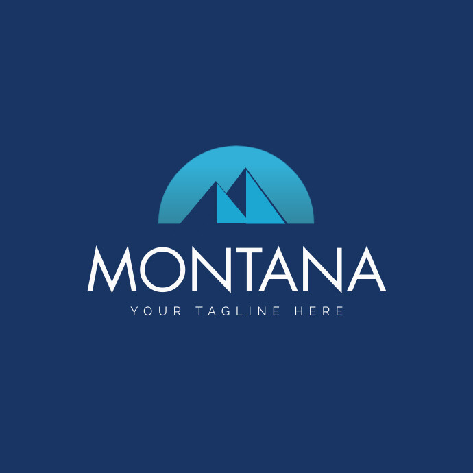 Montana M letter logo template with mountains