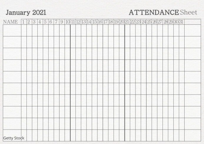 Monthly Attendance Sheet Template Printable | PosterMyWall monthly-attendance-sheet-template-printable-postermywall