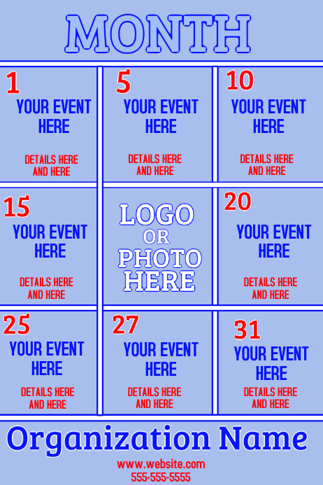 GENERIC CALENDAR Template PosterMyWall GENERIC CALENDAR Template PosterMyWall