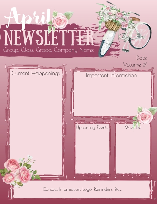 Monthly Newsletter Template Printables