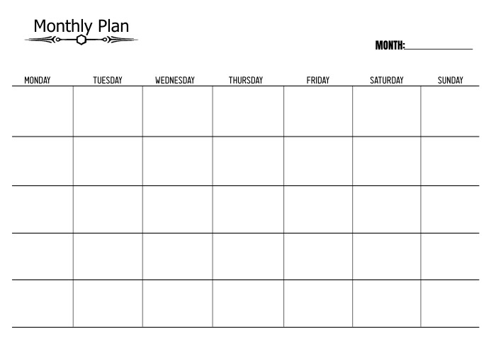 Monthly Plan A4 printable Template | PosterMyWall