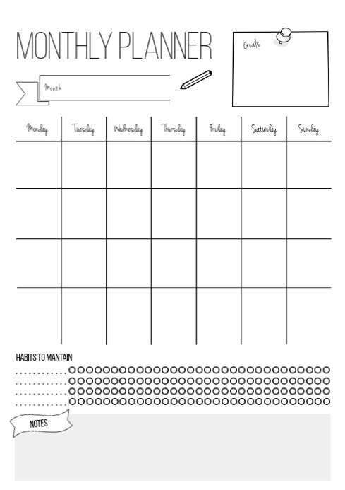 Copy of monthly planner a4 template design | PosterMyWall
