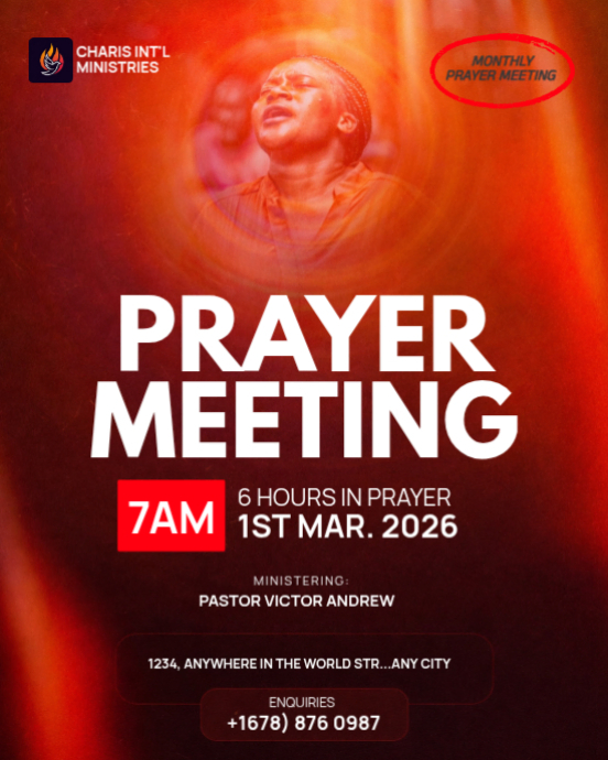 Copy of Monthly Prayer Meeting & 6-Hour Intercession Church Flyer ...
