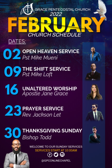 MONTHLY Schedule Template PosterMyWall