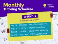 Blue Tutoring Schedule Folder Template - Page 1