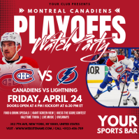 Montreal Canadiens Playoff Watch Party Instagram Post Instagram-opslag template