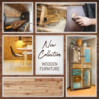 Moodboard Template Design Wooden Wood Theme Сообщение Instagram