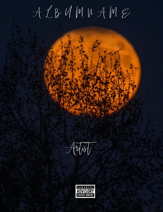 Moon artistic album cover 传单(美国信函) template