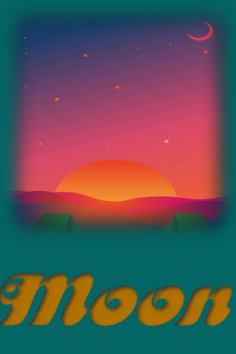 moon 海报 template