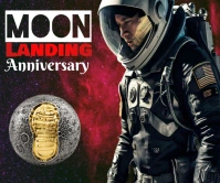 Moon Landing Anniversary Day Large Rectangle template