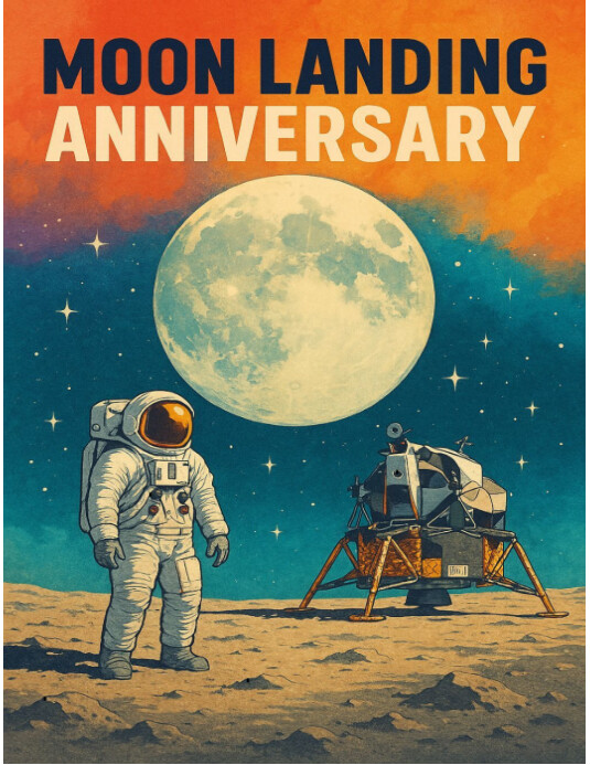 Moon Landing Folheto (US Letter) template