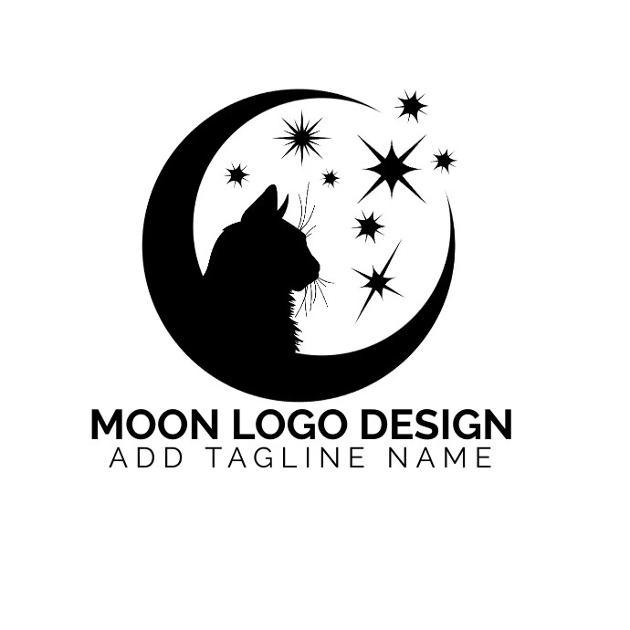Moon Pattern Logo Moon Logo Black And White Crescent Moon Black White Vector Images