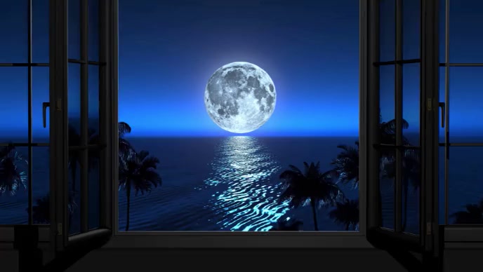 Moon shining in the night ตัวอย่างภาพบน YouTube template