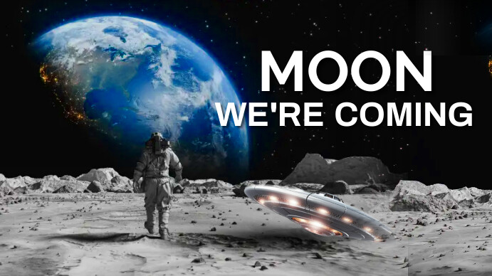 moon space YouTube Thumbnail template