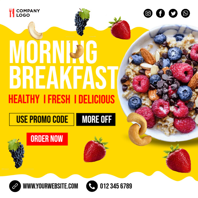 Morning Breakfast ADS Template | PosterMyWall