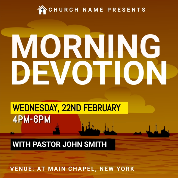MORNING DEVOTION Template | PosterMyWall