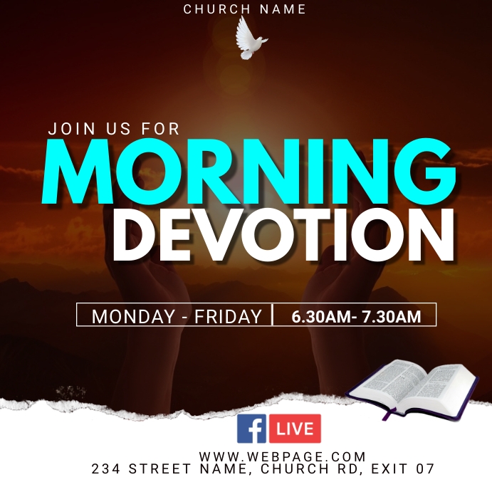 Morning devotion flyer design Template | PosterMyWall