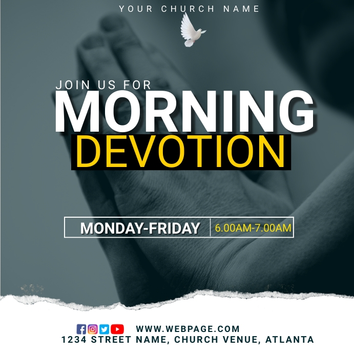 Morning devotion flyer design Template | PosterMyWall