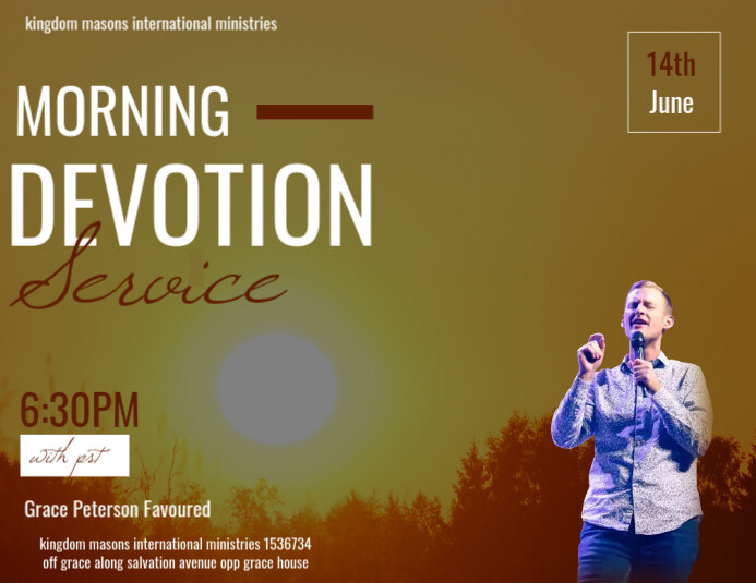 morning devotion flyer poster template | PosterMyWall