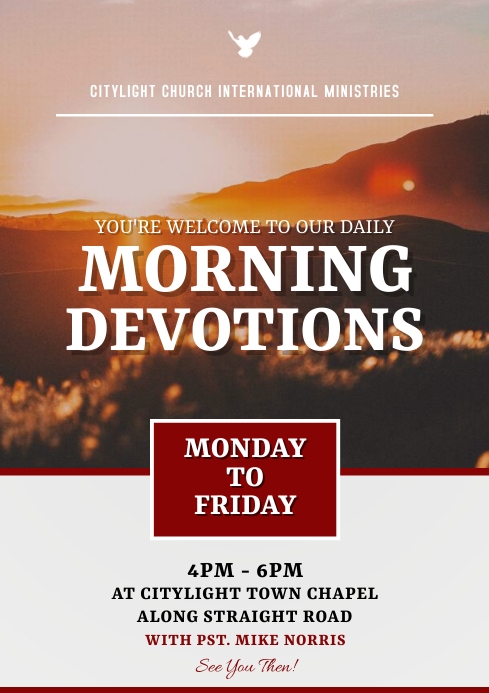 Copy of morning devotions church flyer | PosterMyWall