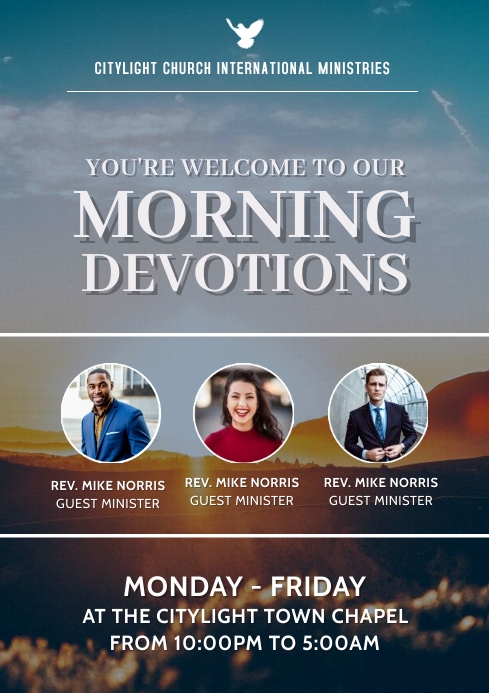 morning devotions poster design Template | PosterMyWall