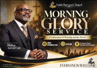 Black Church Service A4 Template