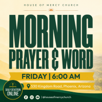 Green Morning Prayer Service Сообщение Instagram Template