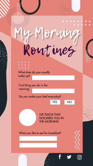 Copy of Morning Routine Checklist Instagram Story | PosterMyWall
