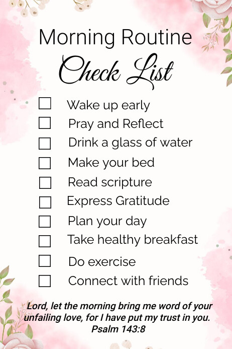 Morning Routine Checklist For Adults