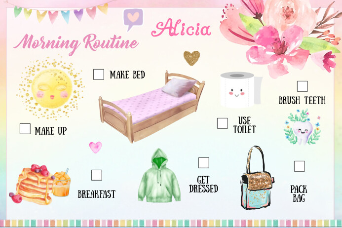 Morning Routine Template | PosterMyWall