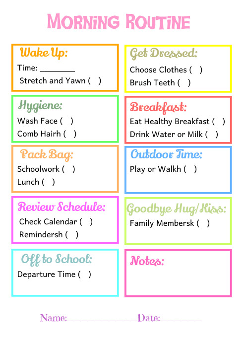 Morning Routine for Kids, Template | PosterMyWall