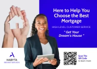 Mortgage broker advertisement postcard Poskaart template