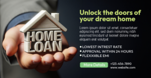 Czarny Home Loan Promotion Foto Sampul Grup Facebook Template