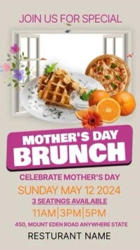mother's day, brunch,event Instagram Story template