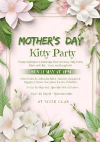 Mother's day, event, greeting, kitty party A1 template