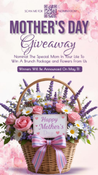 mother's day giveaway, spring, valentine, giveaway Instagram Story template