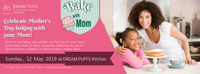 Mother's Day Bake Sale Promotion Facebook Banner Facebook-omslagfoto template