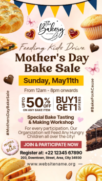 Mother's Day Bake Sale Story Template História do Instagram
