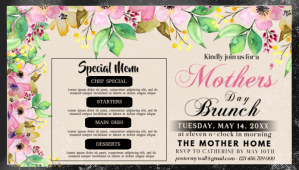 白色 Mother's Day Brunch Blog overskrift Template