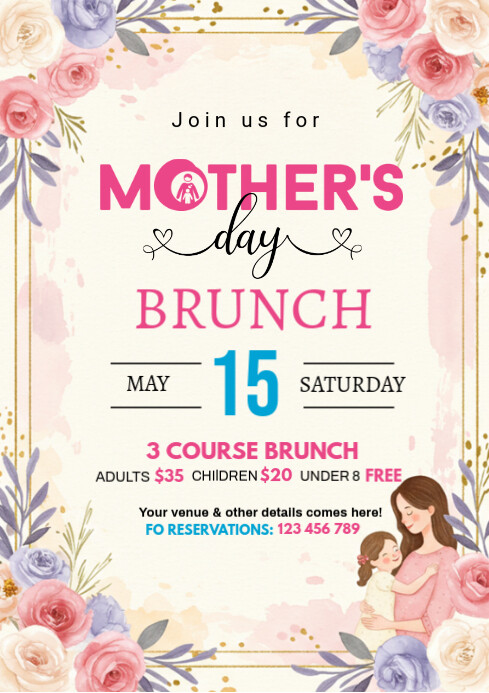 Mother's Day Brunch Flyer Template | PosterMyWall