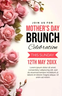 mother's day brunch flyer แทบลอยด์ template