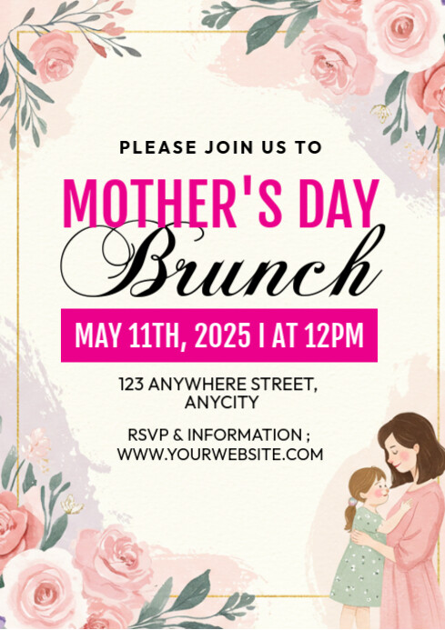 Mother's Day brunch flyer Template | PosterMyWall
