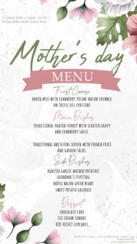 Mother's day brunch menu design template Instagram Story