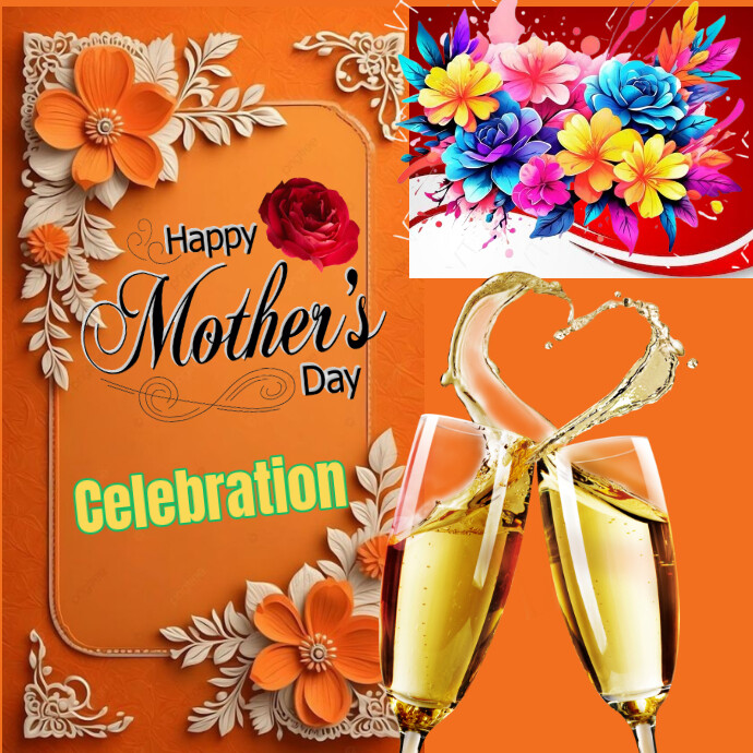 Mother's Day celebration poster Logótipo template