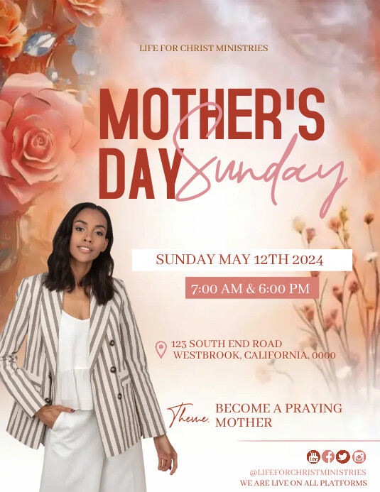 Mother's day church event flyer template | PosterMyWall