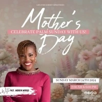 Mother's day church event flyer template Persegi (1:1)