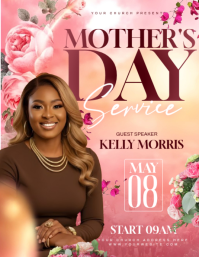 mother's Day church flyer Volante (Carta US) template