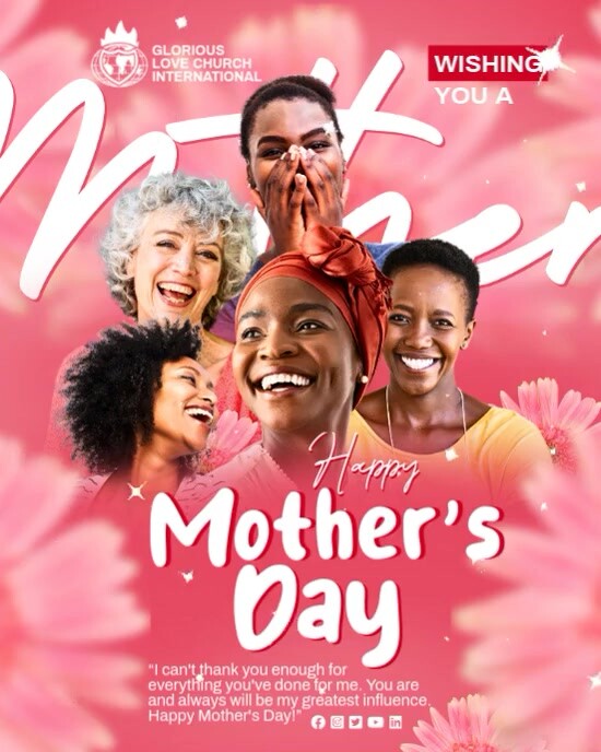 Mother's day Church flyer template Instagram Portrait